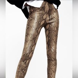 NWT Zara Snakeskin Hi-Rise Leggings-size Small
